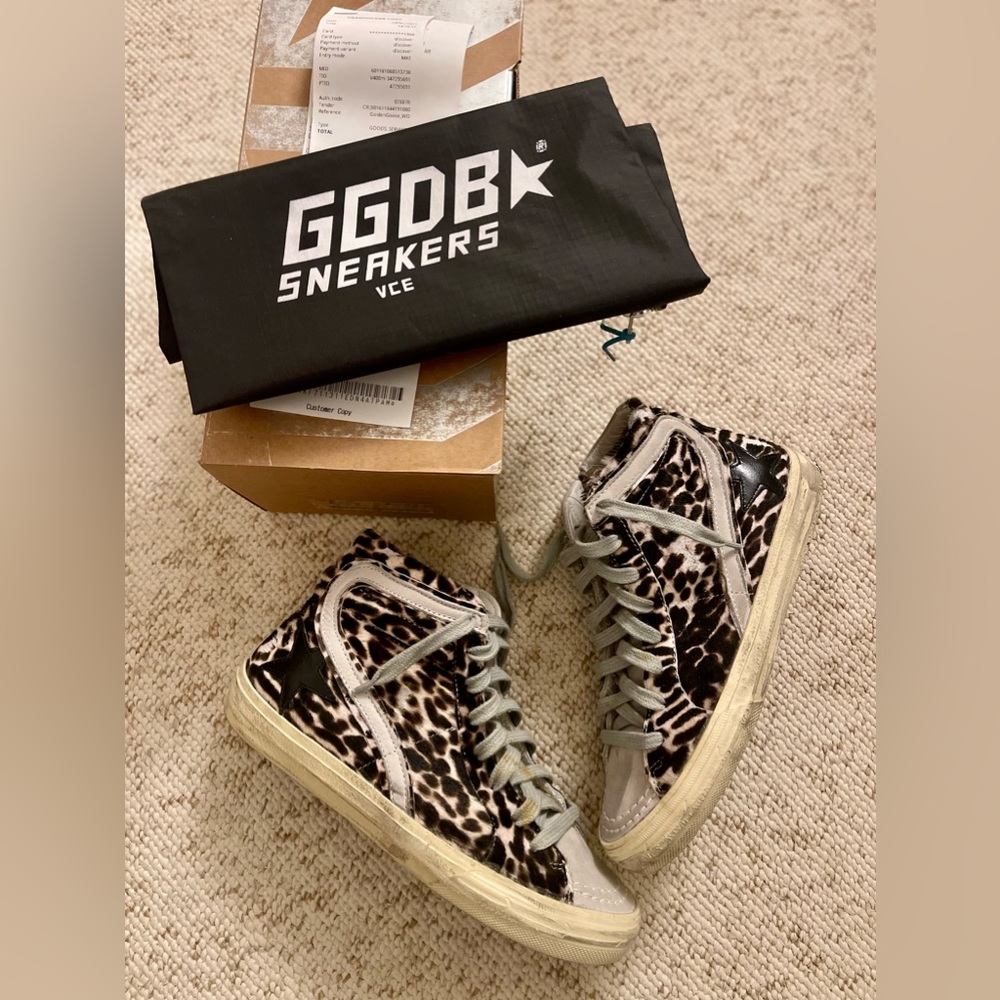 Golden Goose Leopard Slides